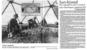 Growing salad greens in the winter in a geodesic dome greenhouse